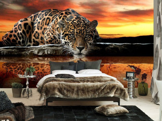 Custom Photo Wallpaper 3D Stereoscopic Animal Leopard Mural Wallpaper Living Room Bedroom Sofa Backdrop Wall Murals Wallpaper