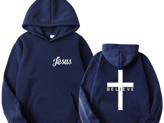 Men's Believe Cross Jesus Printed Hoodies Man Design Drawstring Hoodie Tops Harajuku Spring Autumn Hooded Streetwear Sportwear