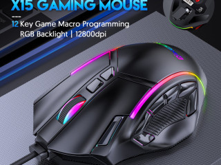 12800DPI Free Weight Macro RGB Gaming Mouse 12 Programmable Keys Game Mouse RGB Light Max to 6 levels For pc mac gun PUBG Laptop