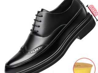 Height Increasing Men Brogues Elevator Shoes Increased Mens Business Formal Shoes Fashion Youth Men's Suit Wedding Oxfords
