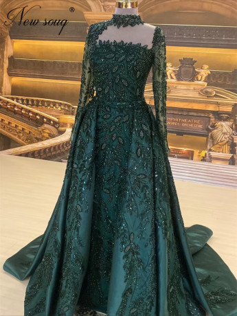 exquisite-dark-green-beaded-sequins-evening-dresses-with-overskirt-customized-dubai-long-sleeves-engagement-gowns-party-dress-big-1
